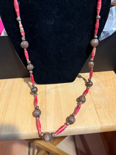 Vintage Rudraksha Bead Necklace 14" DROP MEDITATION PRAYER NECKLACE
