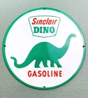 VINTAGE 12" SINCLAIR DINOSAUR GASOLINE PUMP STATION MOTOR OIL GAS PORCELAIN SIGN