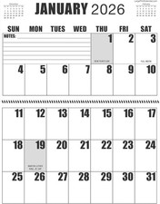 2026 Jumbo Large Print Wall Calendar - Heavyweight Paper for Clear Writing