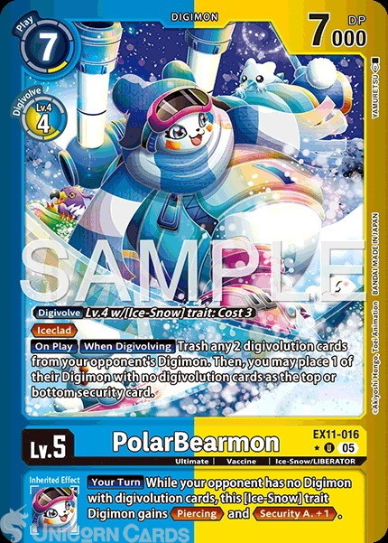 EX11-016 PolarBearmon : Limited Uncommon Foil Digimon Card : EX11: Dawn of Liber