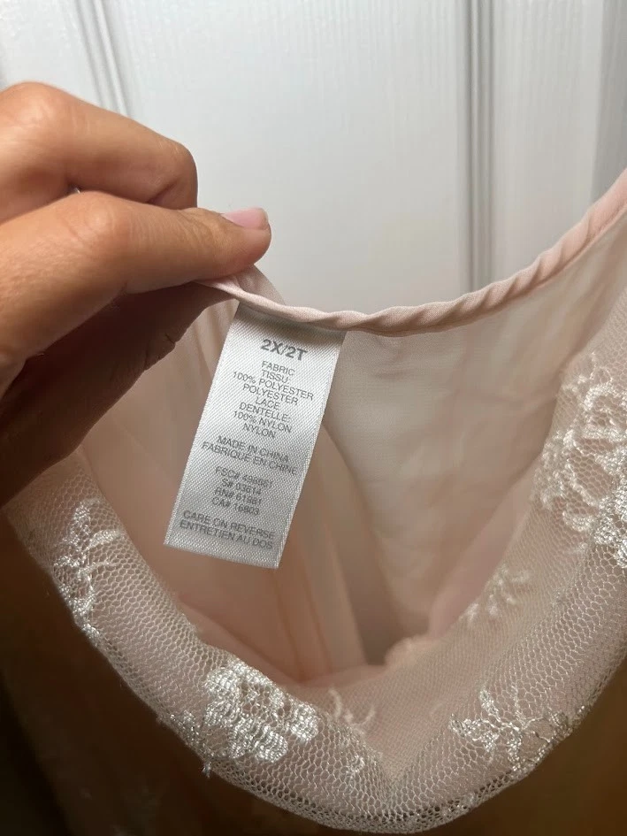 Vestido/vestido de noche rosa claro de encaje transparente para mujer 2x  Foto 4 de 4