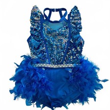 Weissman Sequined Rhinestone Feather Dance Costume Leotard