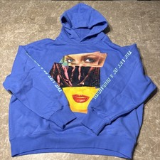 Taylor Swift THE LIFE OF A SHOWGIRL Blue HOODIE Sweater MEDIUM M New