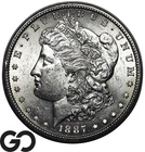 1887-S Morgan Silver Dollar Coin, Nice Luster, BU++