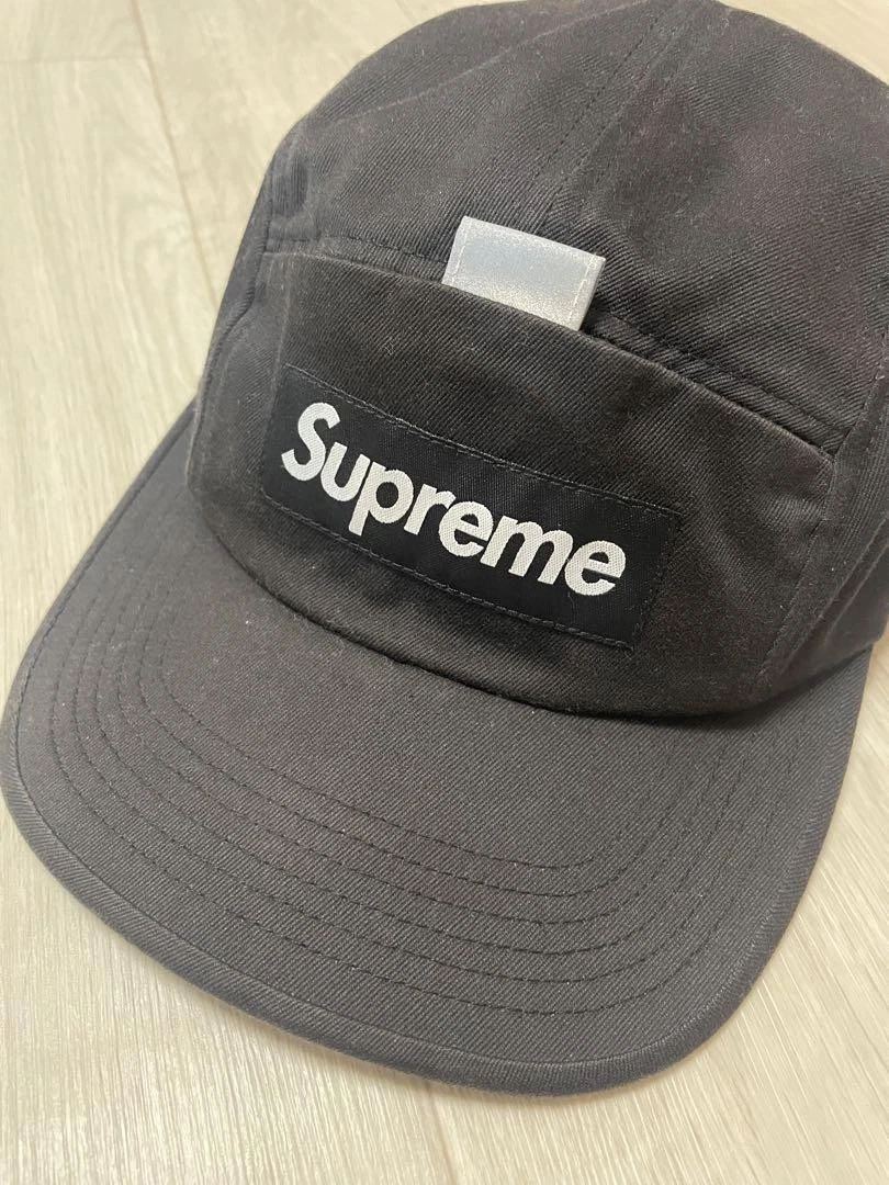 casquette de camping logo boîte suprême jet casquette NOIRE