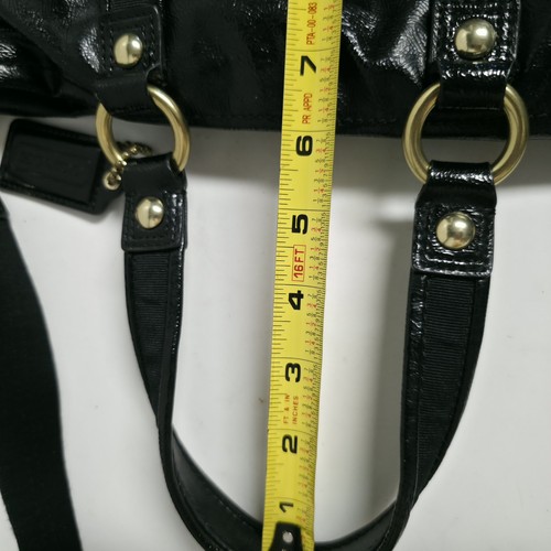 VTG Coach Poppy Daisy Black Liquid Gloss Pocket  Shoulder Handbag Purse *Read* - Bild 23 von 24