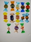 (13) Vintage MCM Blown Glass Murano Style Glass Hard Candy Pieces Lot