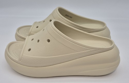 Crocs Crush Slides Bone Womens Size 9 Mens 7 Off White Beige Sandals Shoes EUC - Picture 5 of 10