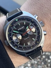 POLJOT Cronografo 38mm | Cassa Tutto Acciaio | Quadrante Nero | Cal. 3133 | Vintage anni 80