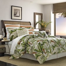 Tommy Bahama - Queen Duvet Cover Set, Cotton Sateen Bedding Matching Shams