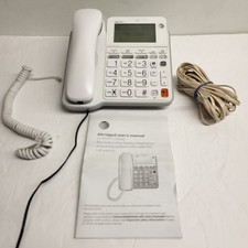 AT T Corded Phone System w/ Answering Machine Big Buttons Large CL4940 White