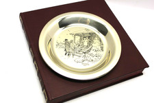 Vintage Solid Sterling Silver Franklin Mint Plate w/Rockwell Etching & Box- 1975