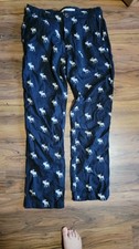 Vintage Abercrombie Fitch All-Over Moose Print Cotton Lounge Pajama Pants Sz L