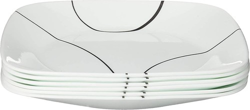 Corelle Vitrelle 6 Piece Salad Plates Set Lightweight Square 9 Inch Simple Lines - Picture 2 of 4