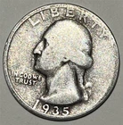 1935-S Washington Quarter 90% Silver San Fransisco