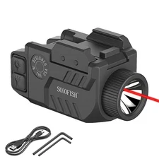 SOLOFISH 800 Lumens Flashlight & Laser Sight Combo Red/Green/ Blue Laser Beam