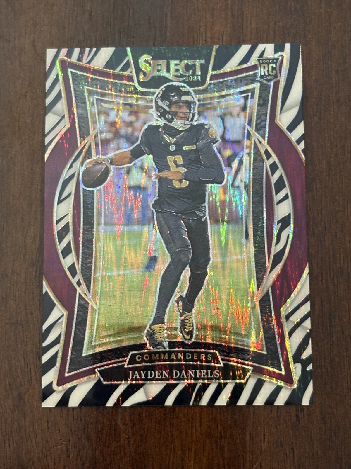 2024 Panini Select - Concourse Level #26 Jayden Daniels Zebra Prizm Shock RC
