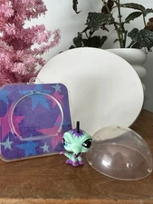 Littlest Pet Shop 2007 Iguana Punkiest Extreme Pets No # w Collar & Display Case