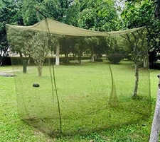   Army green portable tactical mosquito net, camping bedding or folding bed