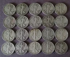 (20) Walking Liberty Halves: 90% Silver  - Circulated "B"