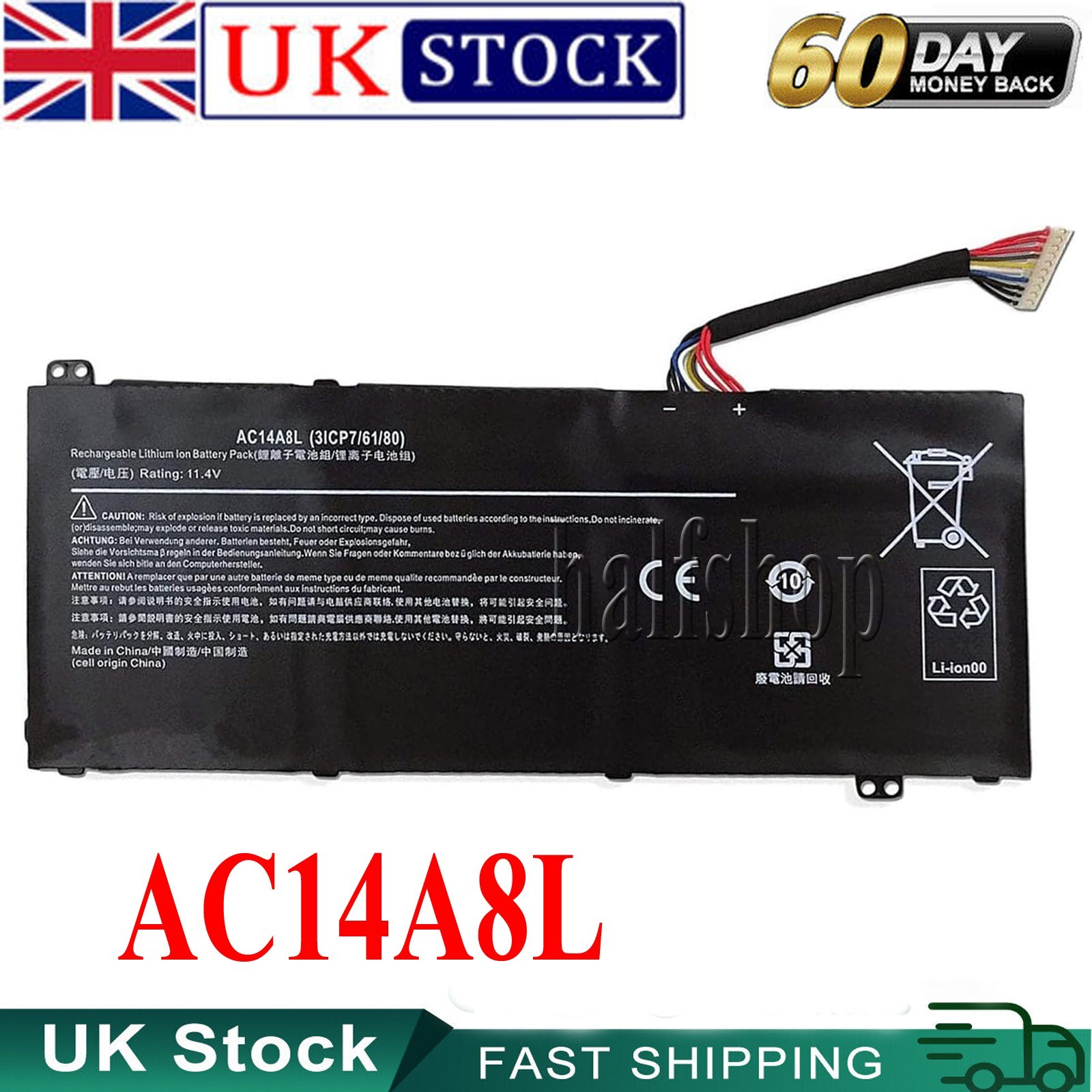 BATTERY AC14A8L Battery for Acer Aspire V15 Nitro VN7 VN7-571 VN7-571G VN7-591