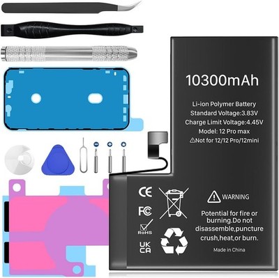 10300mAh Battery for iPhone 12 Pro Max Upgraded Higher Capacity Battery