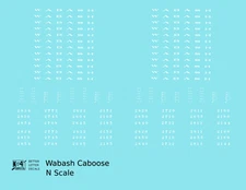 K4 N Scale Decals Wabash Railroad Caboose White