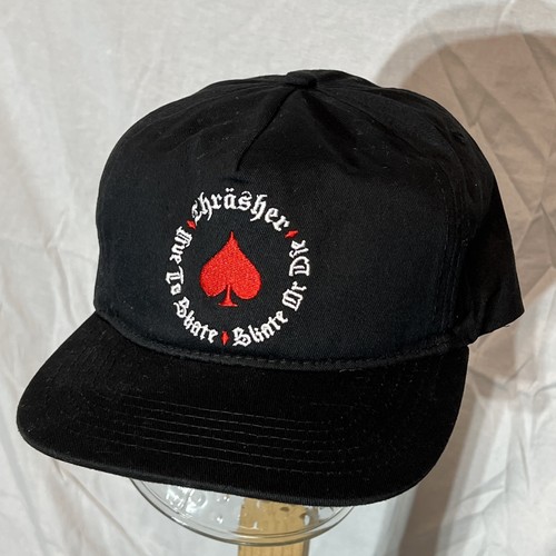Thrasher - Snapback Hat Cap - Live To Skate Skate Or Die- Adjustable Black Red