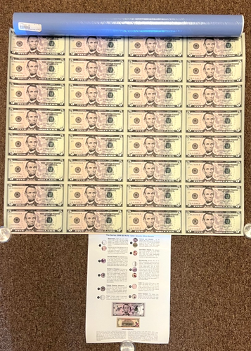 SERIE 2009 UNGESCHNITTENER BLATT MIT 32 5 $ SCHEINEN
