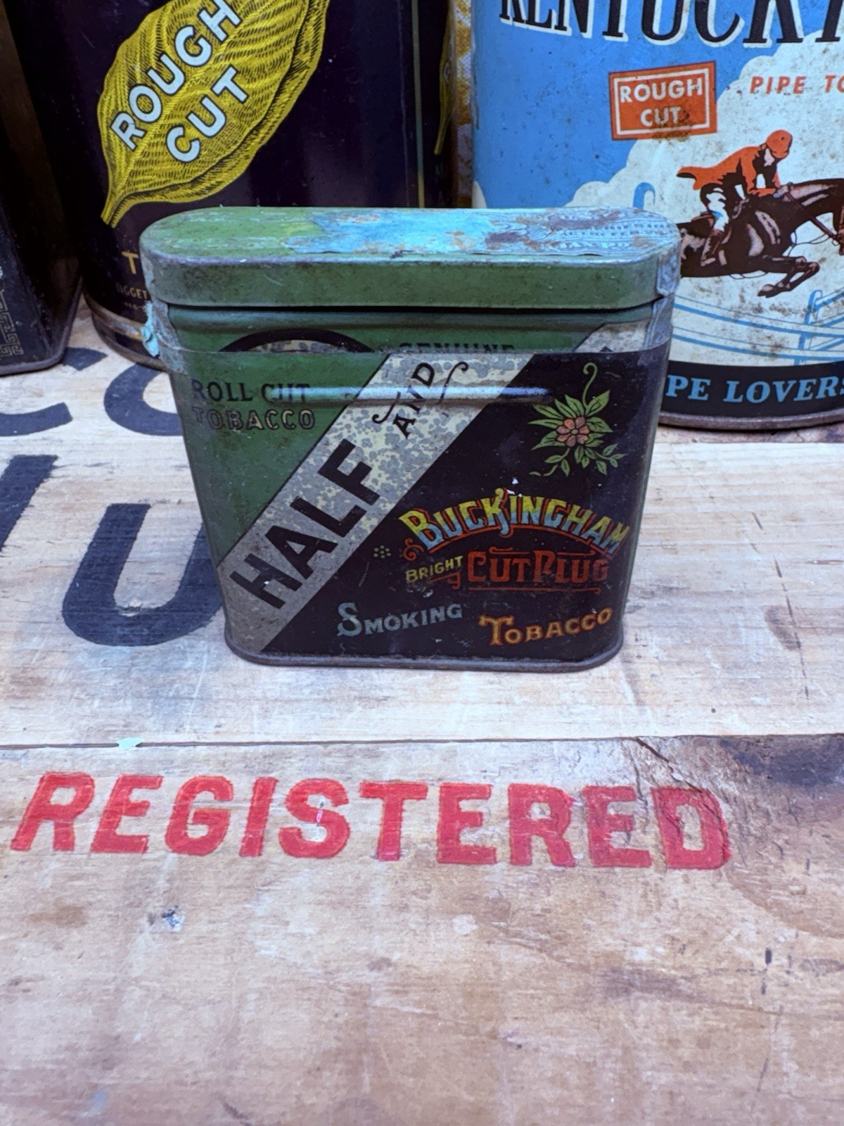 Vtg Tobacco Tin Lot Union Leader Lucky Strike Blue Boar Mayo Granger All Empty