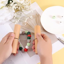Wooden Tightening Knot Grippers Tool for Silicone Beads Wristlets Jewelry Making