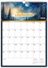 2026 Wall Calendar - 2026 Calendar, JAN 2026 - DEC 2026, 12" x 17", Large Calend