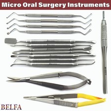 Dental Oral Micro Surgery Instruments KIT Bone Curettes Eye Surgery Lab Scissors