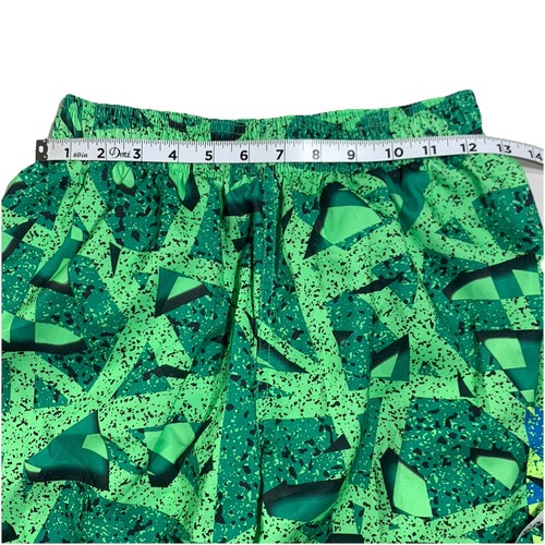 Nike Swim Board Shorts Boys XL 13-15 YRS Green Yellow Spell Out Logo Mesh Lined - Picture 6 of 8