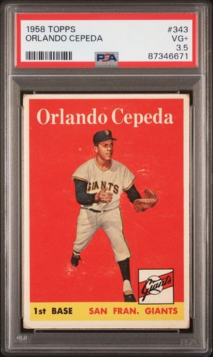 1958 TOPPS #343 ORLANDO CEPEDA PSA 3.5