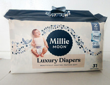 Millie Moon Luxury Diapers Size 2 Unisex 9-18 lb, 31 Diapers 31 Count 