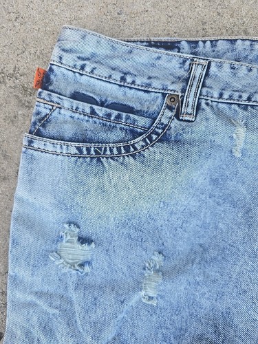 Robin’s Jean Jeans Uomo Distressed Taglia 40 – Blu Lavaggio Acido con Borchie Schienale... - Foto 6 di 13