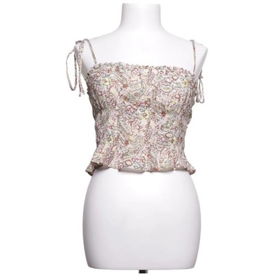 Mango, Crop Top, Größe: M, Beige/Mehrfarbig, Paisley, Damen #yyB