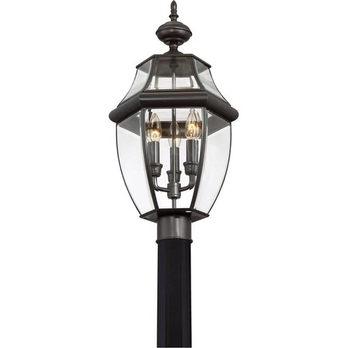 Newbury - 3 Light Large Post Lantern-Medici Bronze Finish Outdoor Lantern - Picture 5 of 7