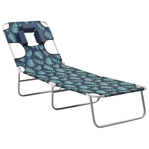 Folding Sun Lounger with Head Cushion Daybed Seating Multi Colours vidaXL - Picture 4 of 58