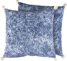 Primitives by Kathy Indigo Stonewashed Throw Pillows Set of 2 – 18" x 18"