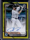 2024 Bowman Draft Bryce Rainer Chrome Auto Yellow Refractor 1st #/75 Tigers
