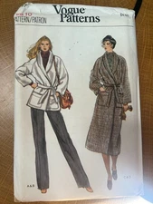 FREE SHIP! 7187 Vogue Patterns Sz 10 Coat, Jackets and Belts