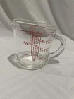Pyrex 1 Cup Measuring Cup 508 Red Lettering Closed D Handle USA Vintage
