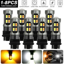 3157 3156 Led Drl Switchback Turn Signal Light Bulbs 4157na 3457a White Amber