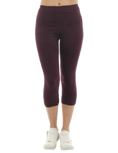 Women's Capri 3/4 Leggings High Waist Shorts Leggings Cotton Knee Length - Picture 8 of 22
