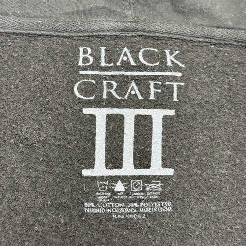 BlackCraft Cult Hoodie Sweathsirt Adult 20.5x24 Black Full Zip Cat Witchcraft - Picture 10 of 12