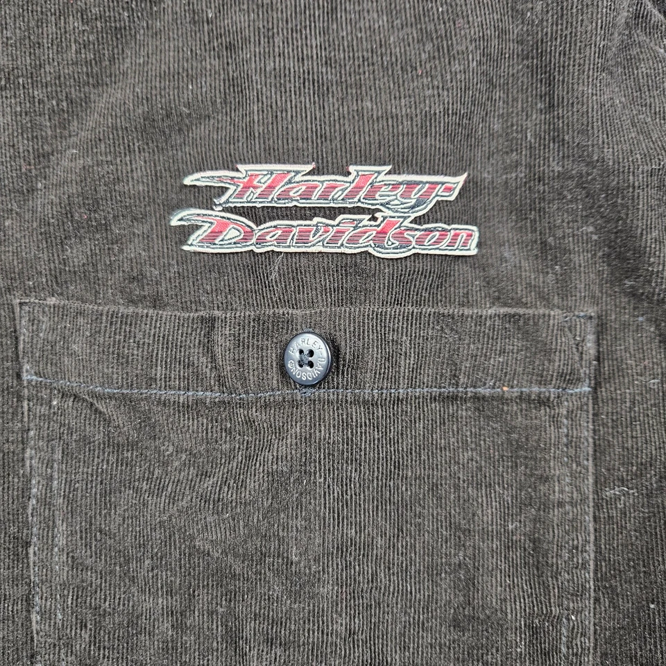 Camisa Y2K Harley Davidson Pana Abotonada Para Hombres 2XL Marrón Manga Larga Foto 2 de 4