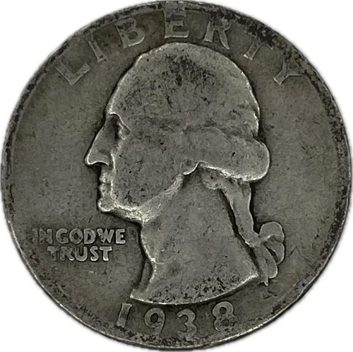 1938-S Washington Silver Quarter in a SAFLIP® - VG- (Good+)