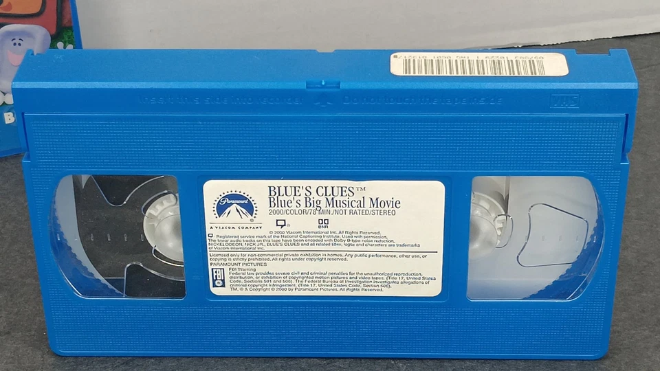 VTG Blues Clues VHS Tape Blues Big Musical Movie Nickelodeon Clamshell Case Foto 2 de 4